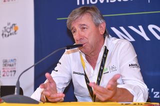 Movistar team boss Eusebio Unzue during the press conference