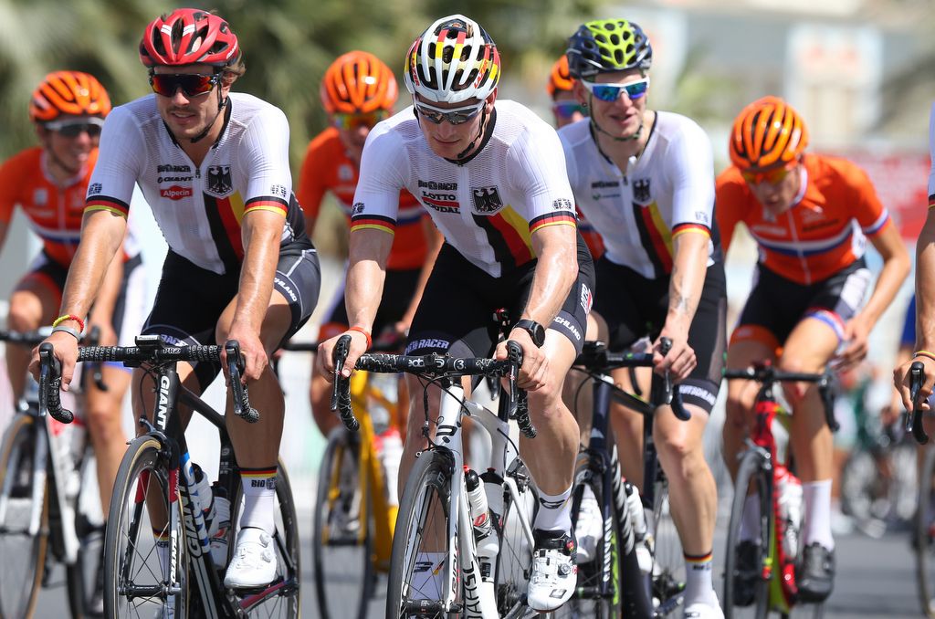 The German team on a training ride