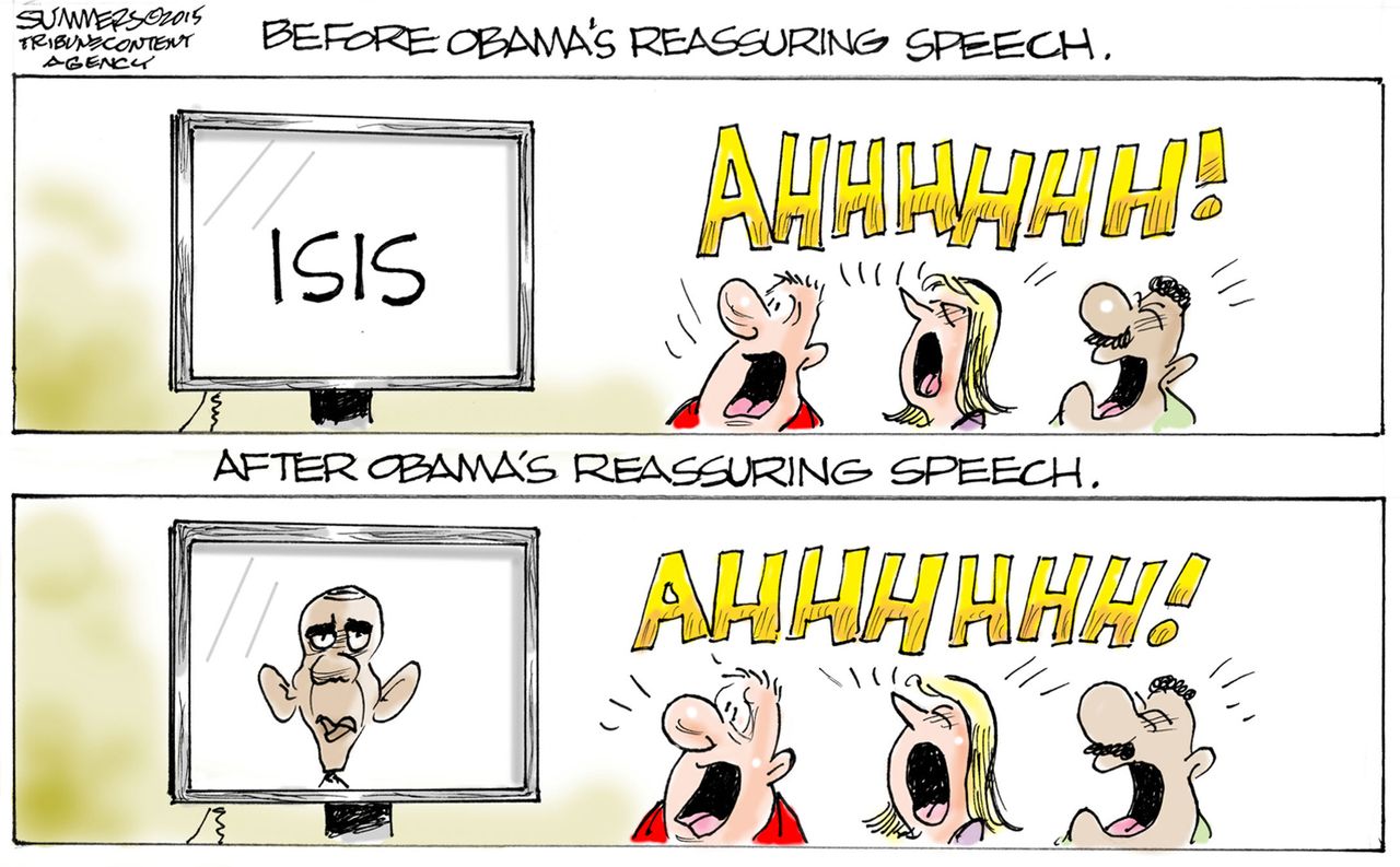 Obama cartoon U.S. Terrorism Address ISIS