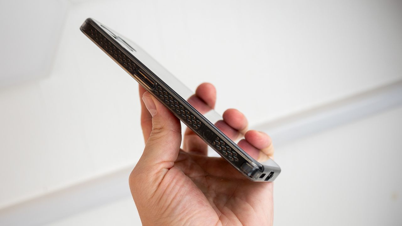 The Tudia LUCION clear case for the Nothing Phone 2