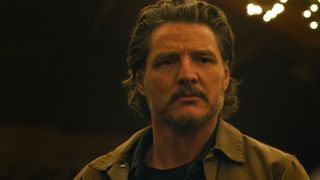 Pedro Pascal looking sad in The Last of Us show