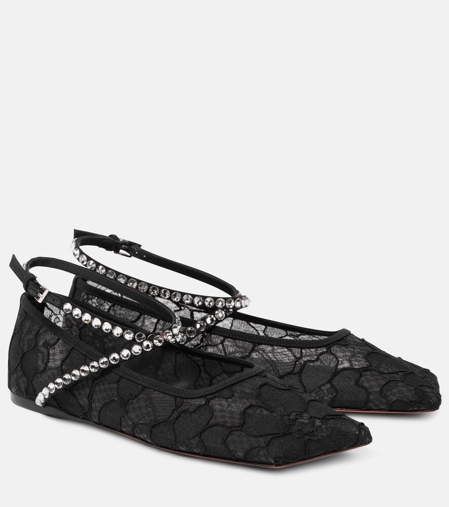 Ane Embellished Lace Ballet Flats