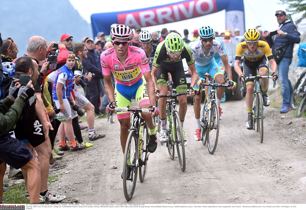 Alberto Contador, Ryder Hesjedal, Fabio Aru and Steven Kruijswijk.