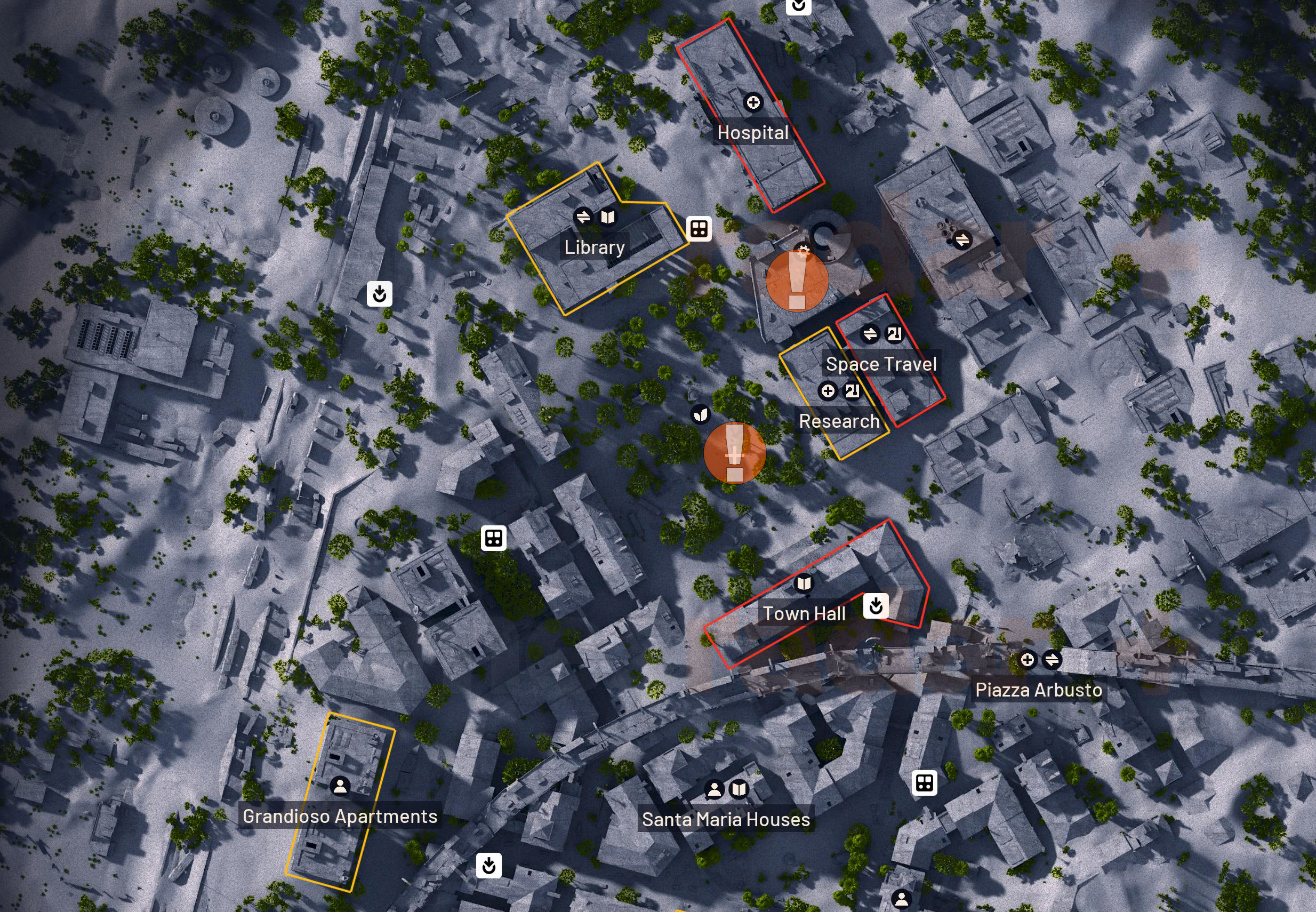 Bombardier locations in Buried City