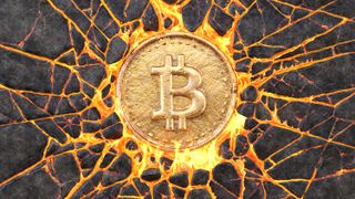 Bitcoin lava stock image