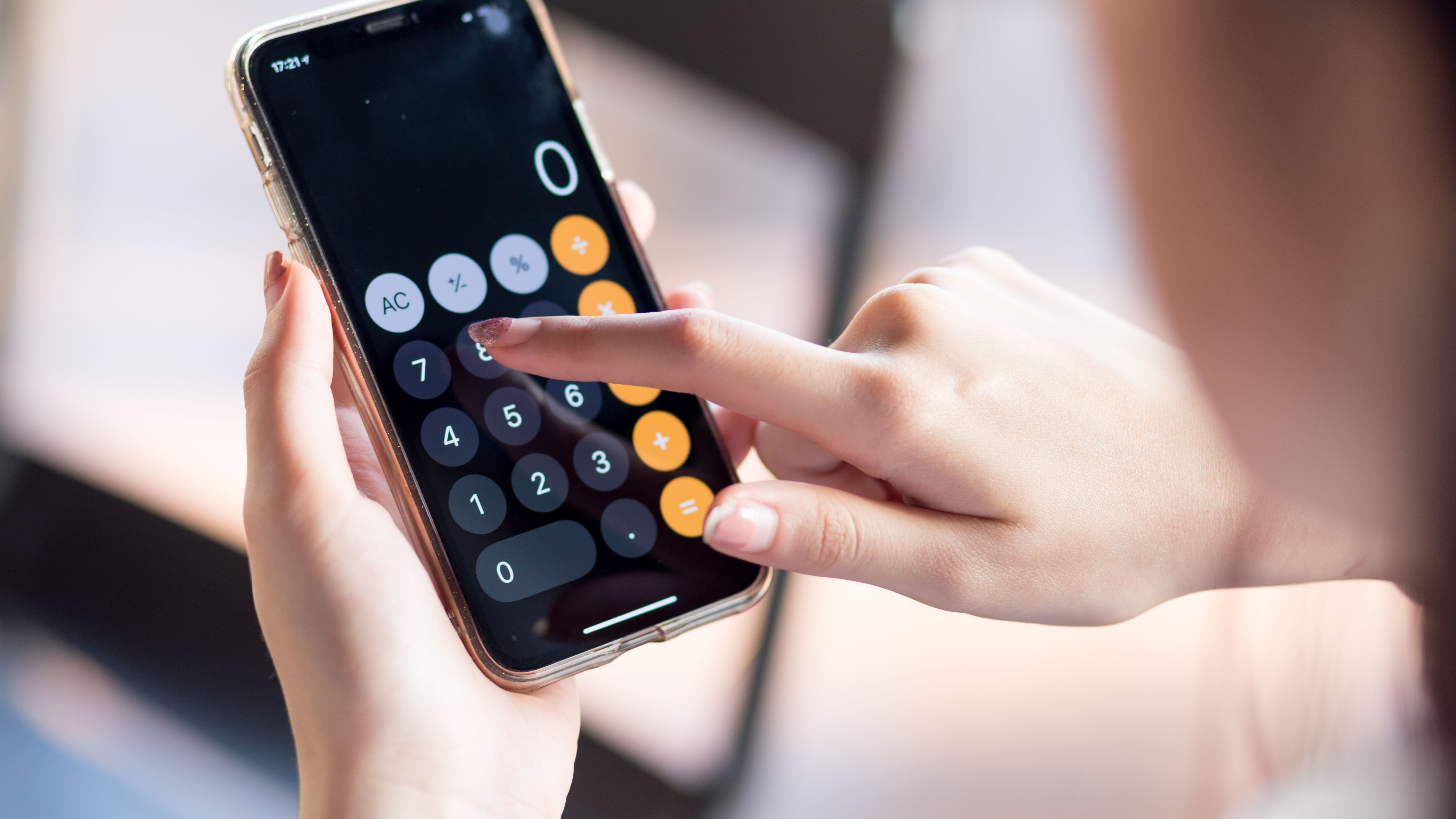 Calculator app on iPhone.