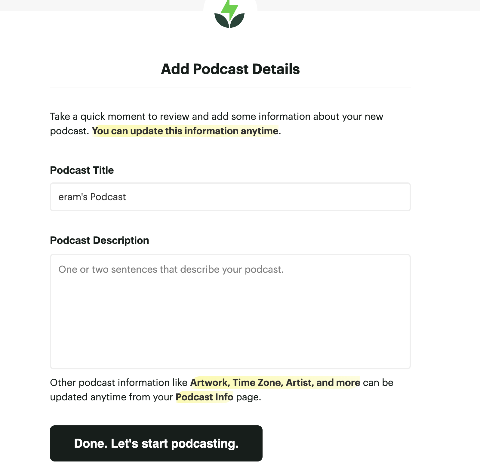 Getting started with Buzzsprout