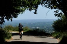 A cyclist in the Surrey Hills