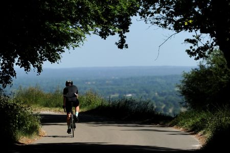 A cyclist in the Surrey Hills