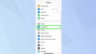 iPhone Accessibility highlighted