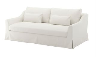 white cover sofa with white background
