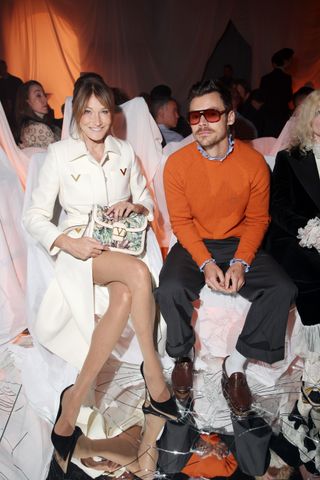 Harry Styles and Carla Bruni attend the Valentino show