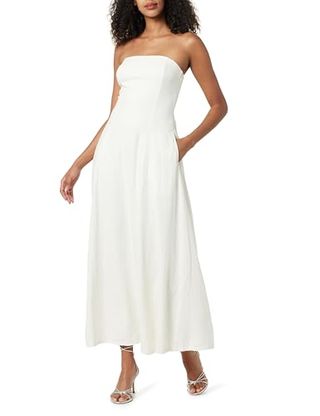 The Drop Women's Carlota Strapless Linen Maxi Dress, Ivory, S