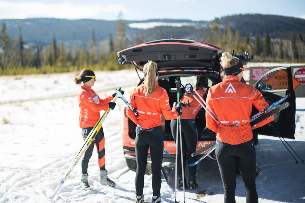 Rally's women get ready for some cross country skiiing at winter camp