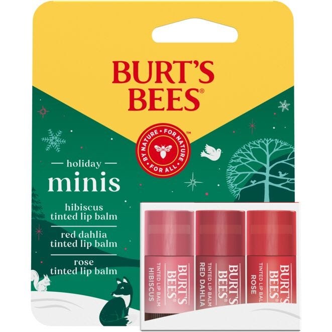 Burt's Bees, trío de mini bálsamos labiales de colores