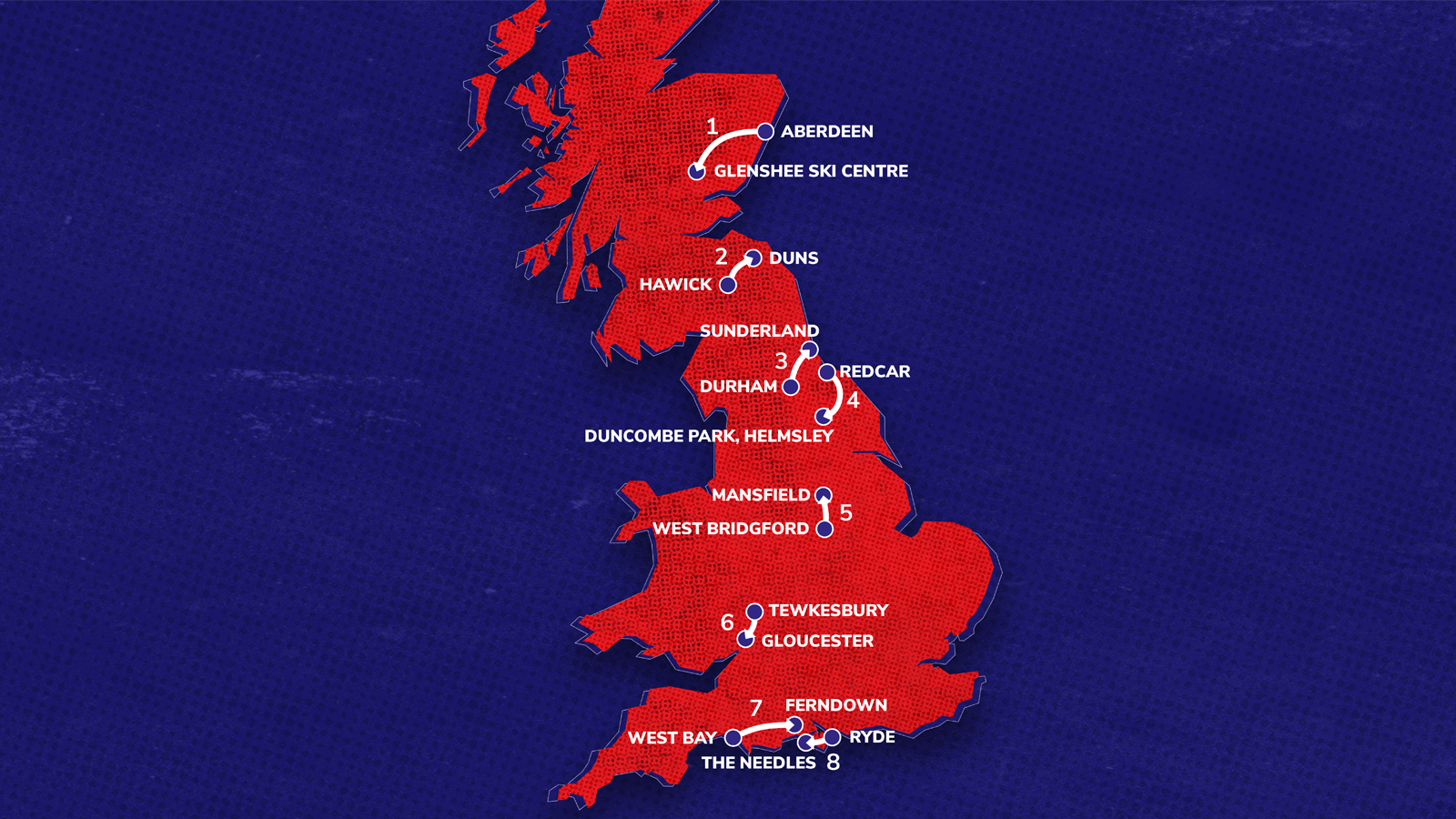Route map for the Tour of Britain 2022