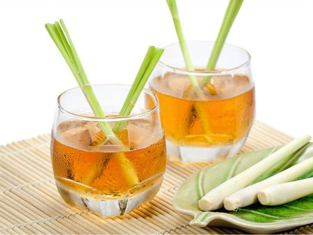 Two Glasses Of Lemongrass Tea