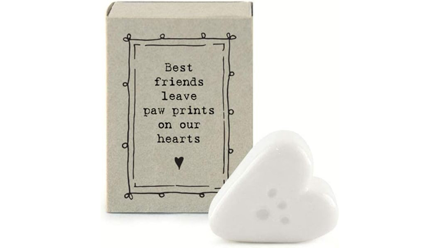 East of India Mini Matchbox Paw Print Heart