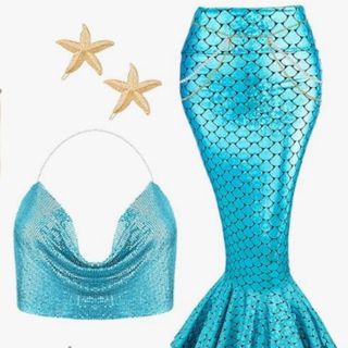 Amazon Jiuguva 5 Pcs Mermaid Costume 