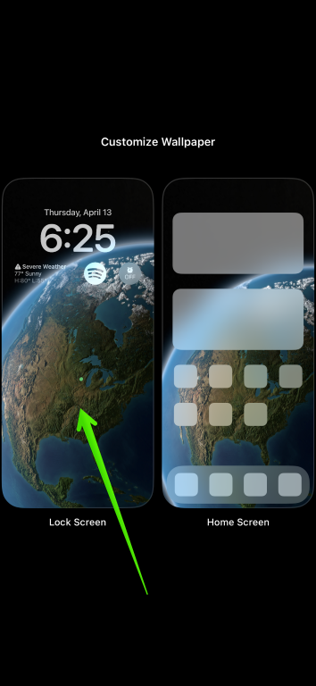 Captura de pantalla que muestra cómo agregar Spotify a la pantalla de bloqueo de su iPhone