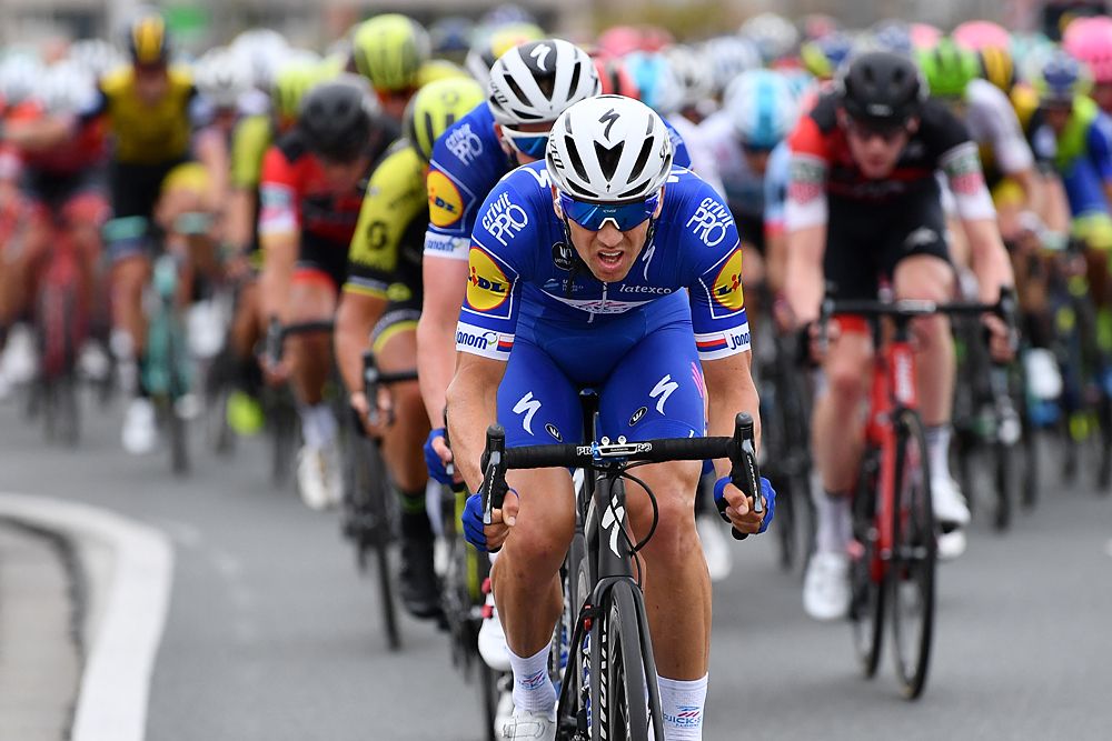Zdenek Stybar of Czech Republic and Team Quick Step Floors pulls the main field at stage 3 of BinckBank Tour