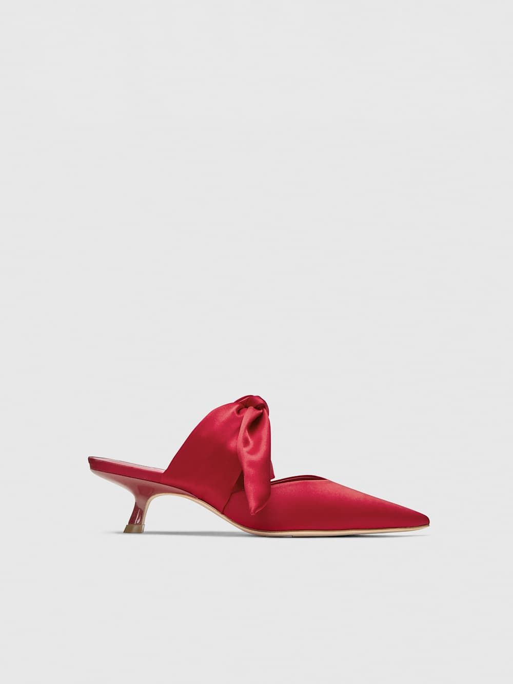 Milk Glass Heeled Mule