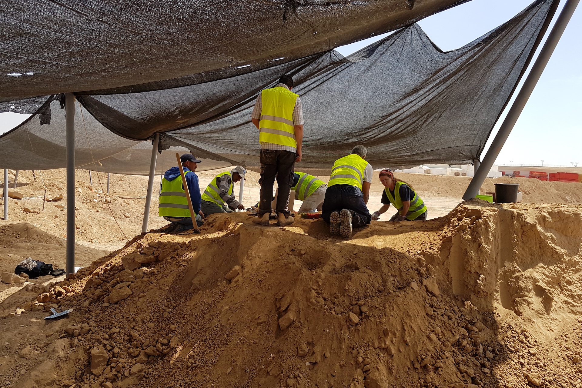 an excavation site in the desert