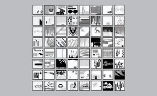 Aicher designed a series of 128 monochrome pictograms for the German town of Isny im Allgäu