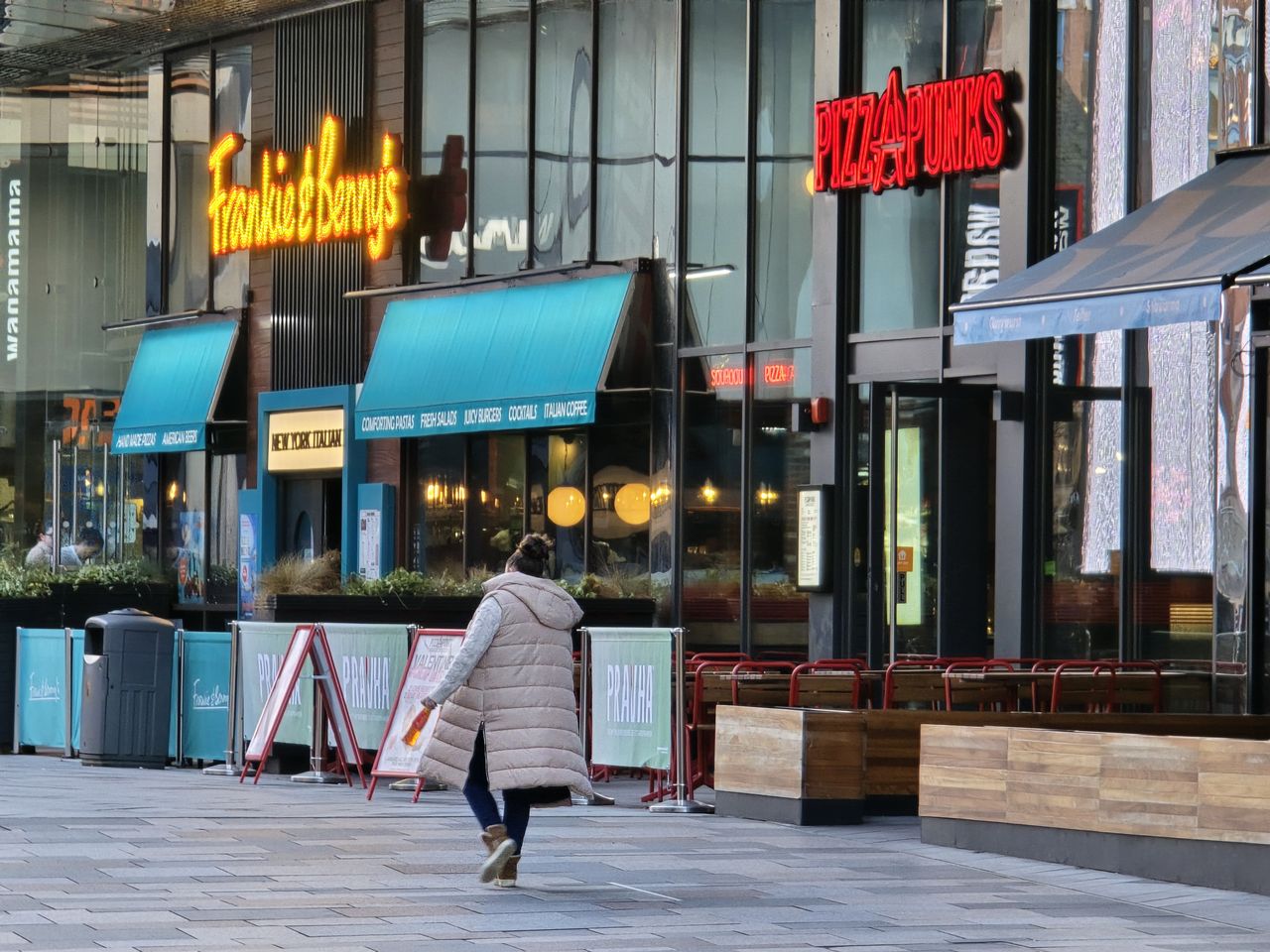 Outside of a shopping centre in the UK