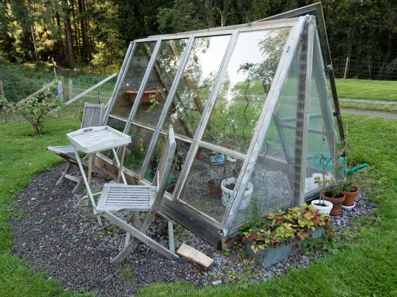 Window Pane Greenhouse Made Of Old Windows