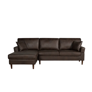 dark brown leather sectional sofa