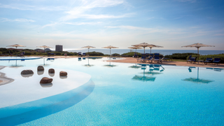 The tranquil pool at Hotel Relax Torreruja, Sardinia