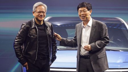 Jensen Huang at Hon Hai (Foxconn) Tech Day in Taipei on October 18, 2023.