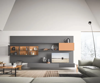 Grey media wall