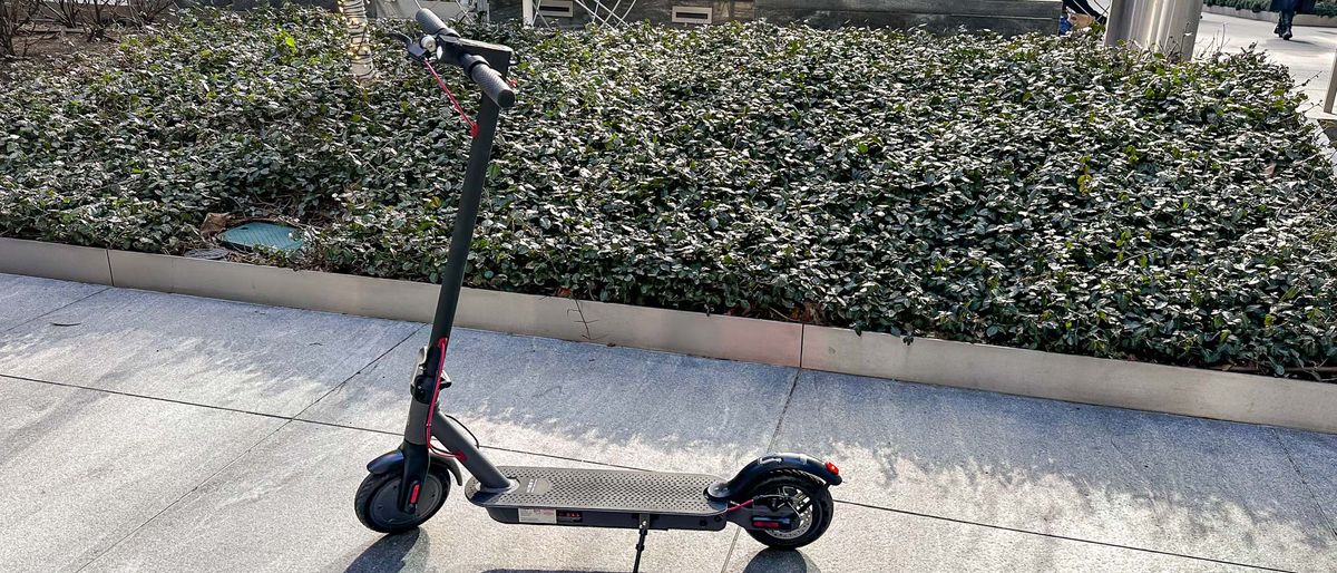 Hiboy S2 scooter parked on sidewalk