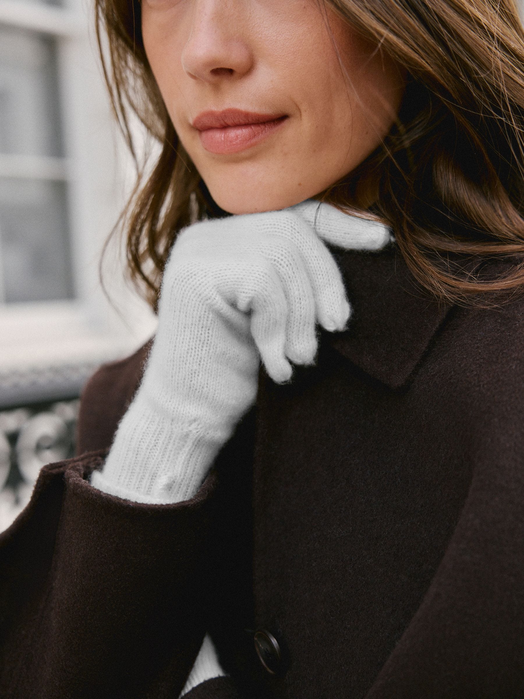 Cream 100% Cashmere Gloves
