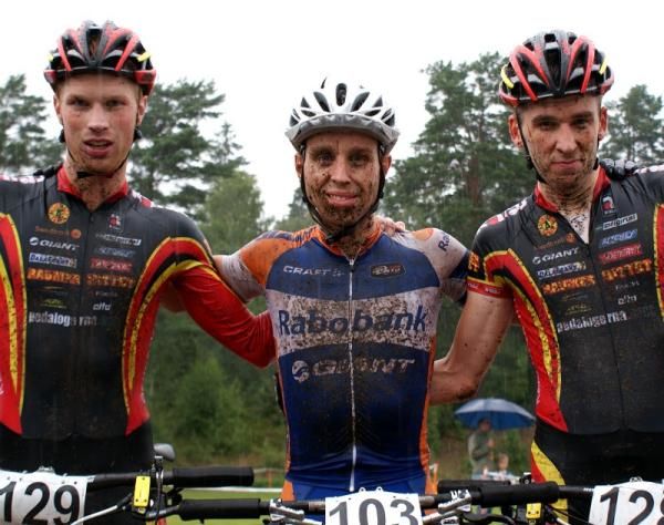 The podium: Mattias Nilsson (bronze), Emil Lindgren (gold) and Magnus Darvell (silver)
