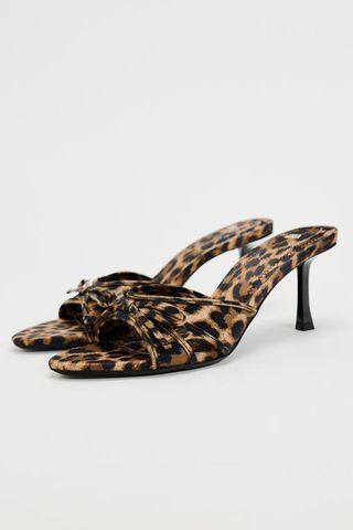 Zara, Animal Print Heeled Sandals