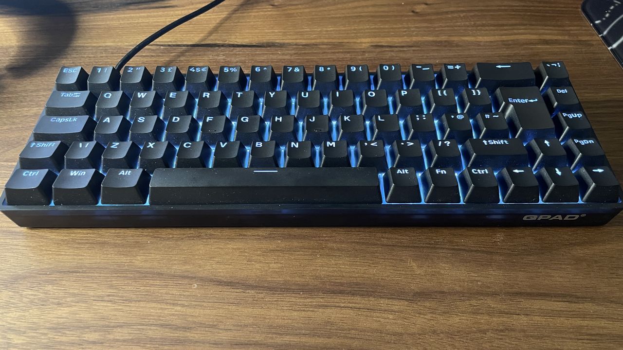 The QPAD Flux 65 Model 5 Hall effect gaming keyboard.