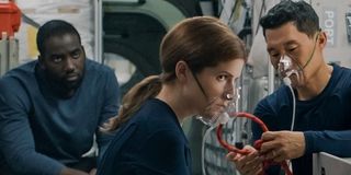 Shamier Anderson, Anna Kendrick and Daniel Dae Kim in Stowaway