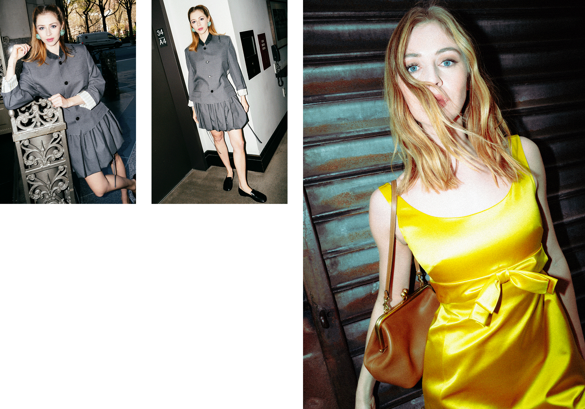 Hermione Corfield wearing different looks during her Outlander: Blood of My Blood press tour.