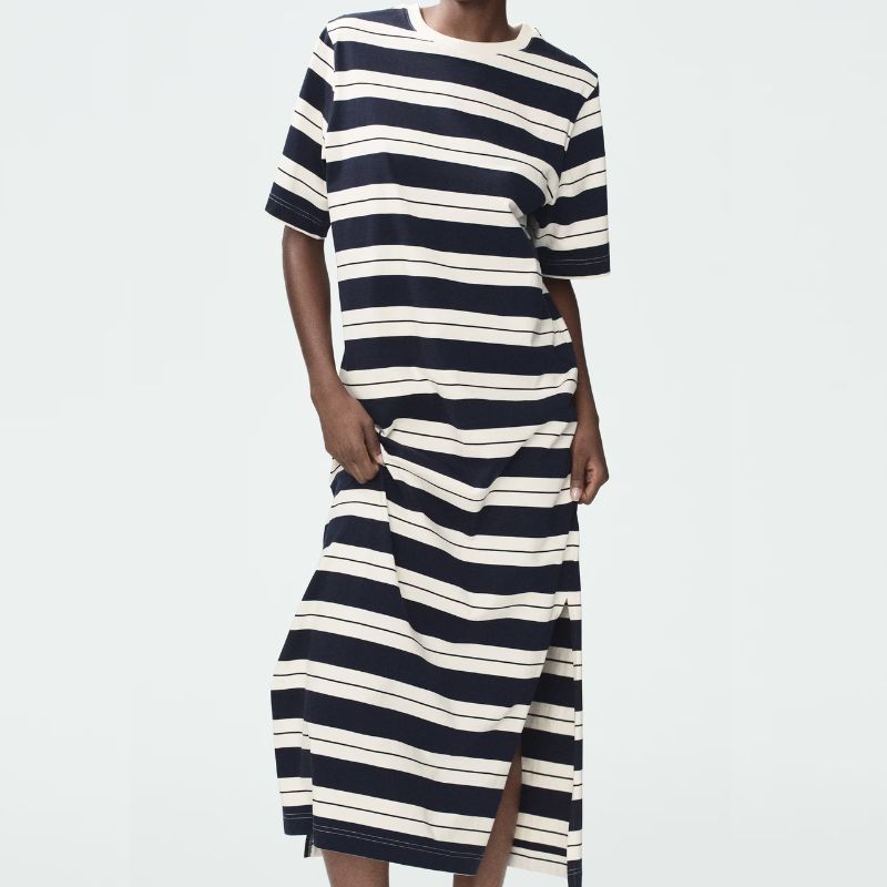 striped t-shirt dress