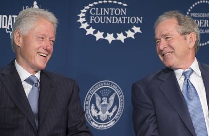 Former Presidents Bill Clinton and George W. Bush.