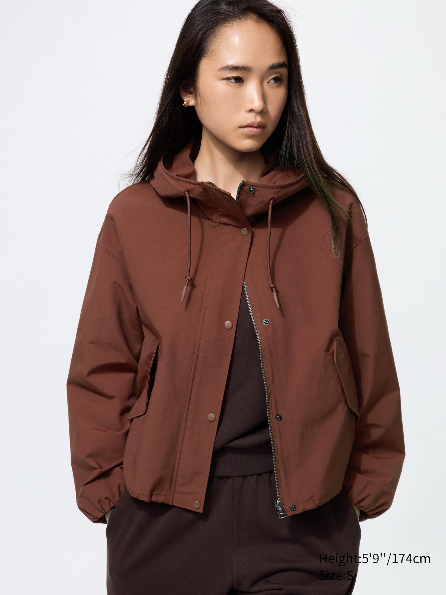 Cotton Blend Short Parka