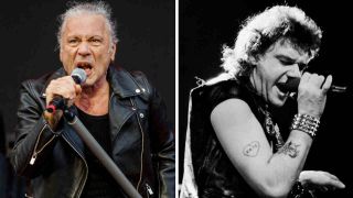 Photographs of current Iron Maiden singer Bruce Dickinson and former singer Paul Di&rsquo;Anno performing live