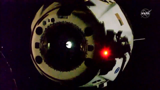 SpaceX's Crew Dragon Demo-2 spacecraft departs the International Space Station with NASA astronauts Bob Behnken and Doug Hurley, on Aug. 1, 2020.