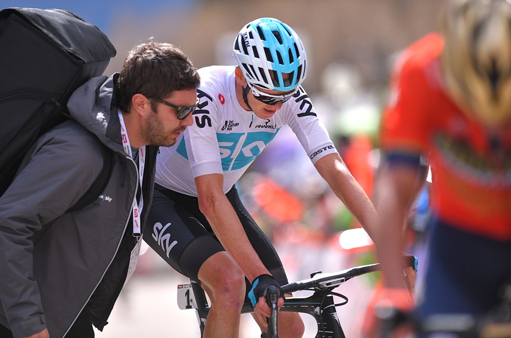 Chris Froome (Team Sky) fourth on stage 2 at Tour of the Alps