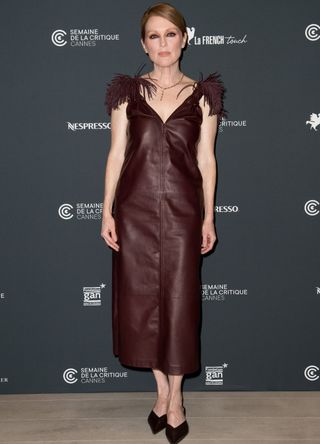 Julianne Moore in a leather dress