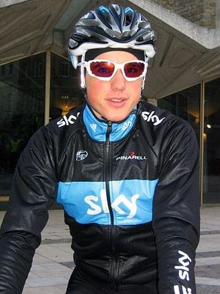 Neo-pro Peter Kennaugh is wrapped up against the cold.