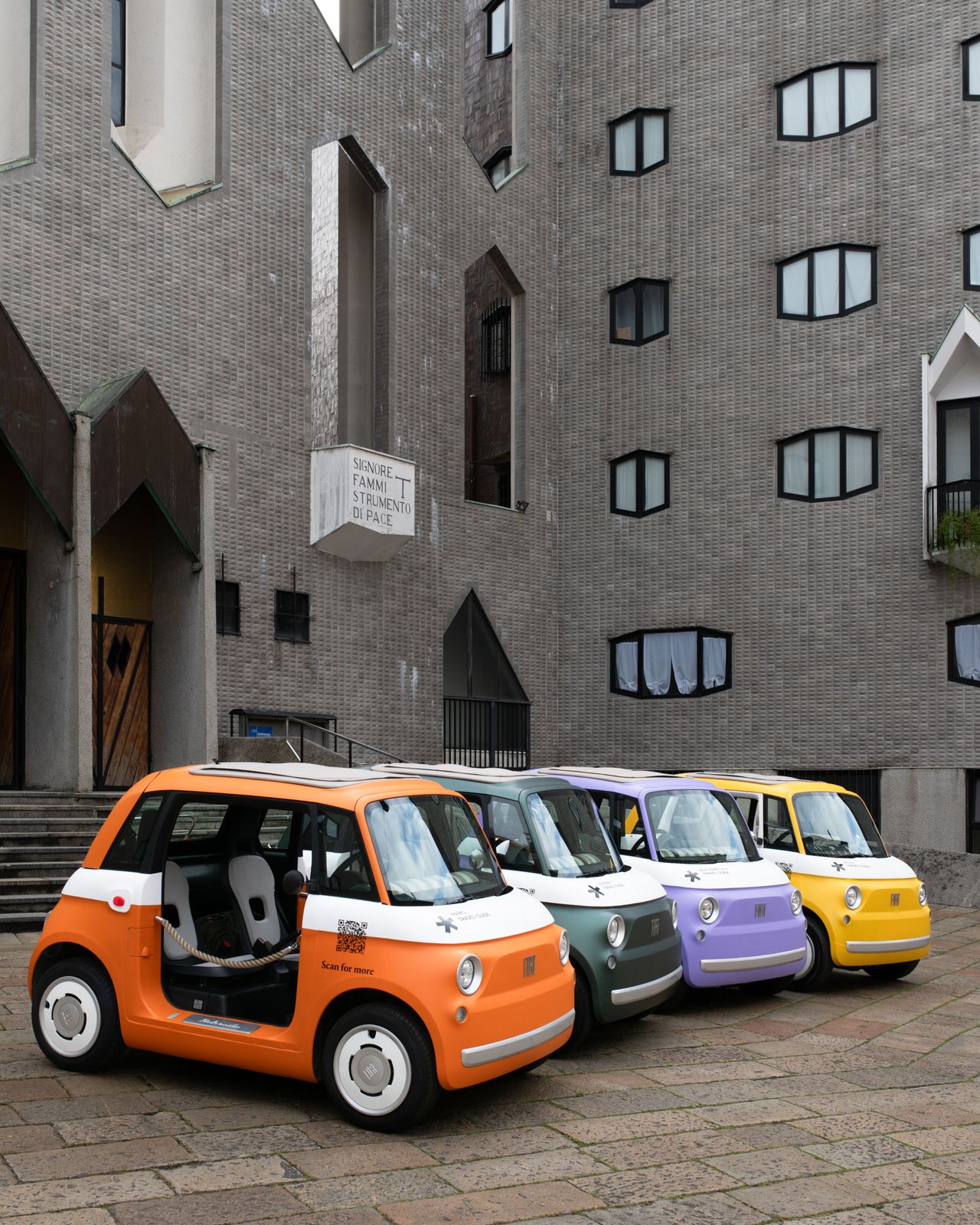 Fiat Topolinos in Milan for Wallpaper* Travel Guides launch